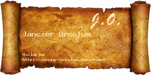 Janczer Orsolya névjegykártya